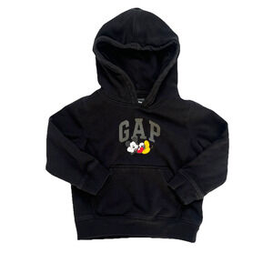 GAP x Disney Mickey Mouse Black Hoodie Sweatshirt Baby 3 Years Fleece